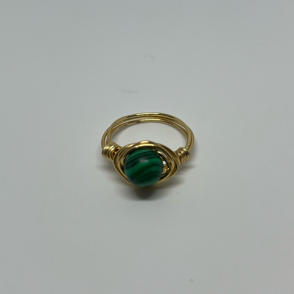 Malachite- Heart Healing, Handmade, Wire Wrapped, Fidget Ring, Anxiety Ring - Picture 6 of 12